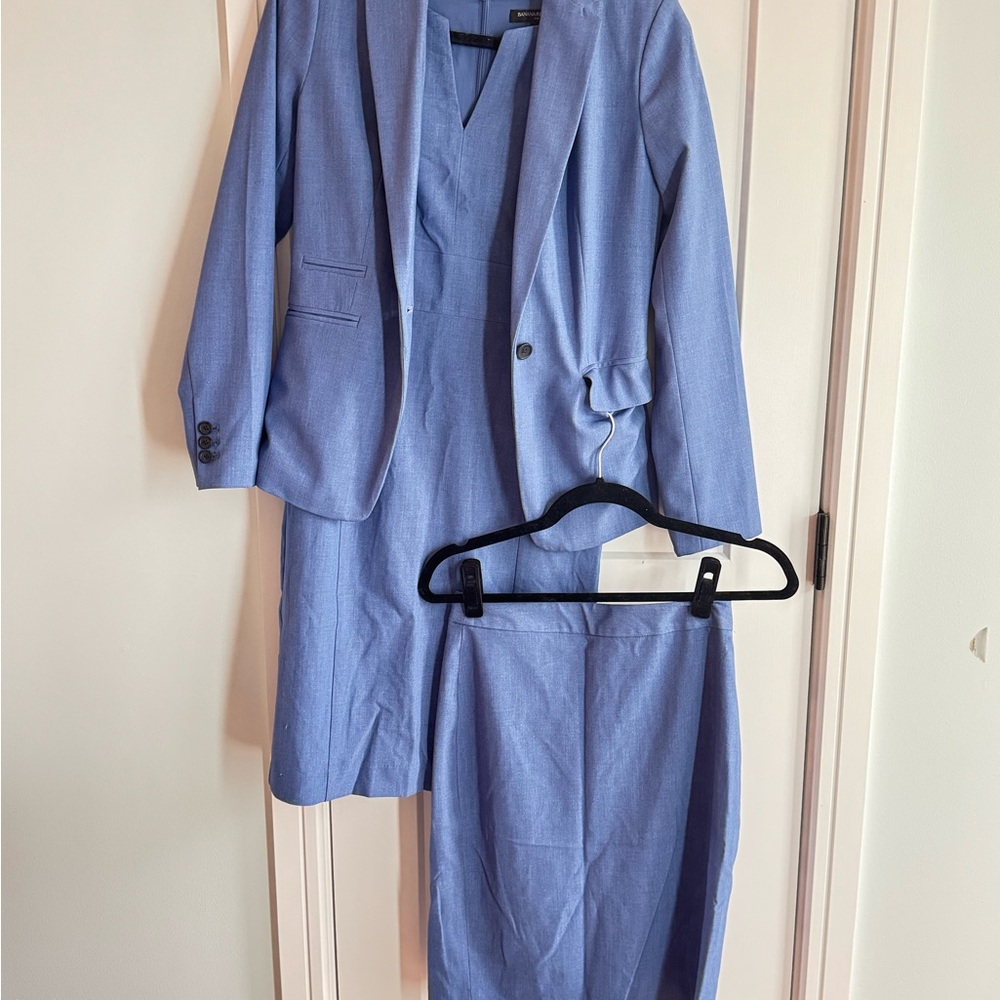 Banana Republic Sky Blue Blazer and Skirt Set